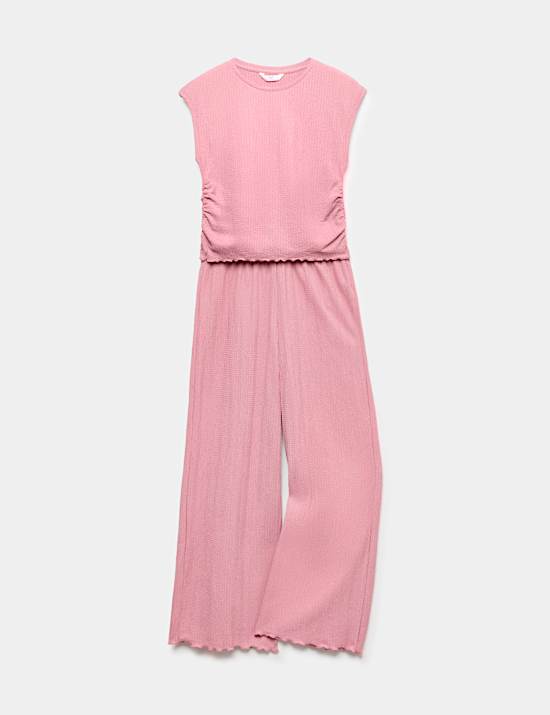 2 Piece Crinkle Top & Wide Leg Bottom Outfit (6-16 Yrs)
