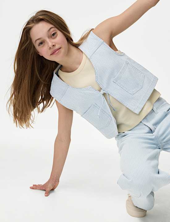 Denim Striped Waistcoat (6-16 Yrs)