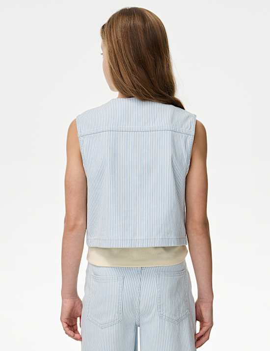 Denim Striped Waistcoat (6-16 Yrs)