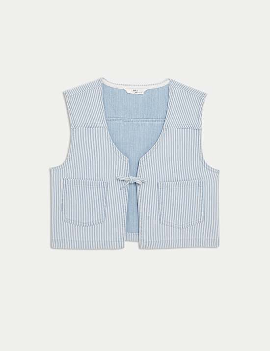 Denim Striped Waistcoat (6-16 Yrs)