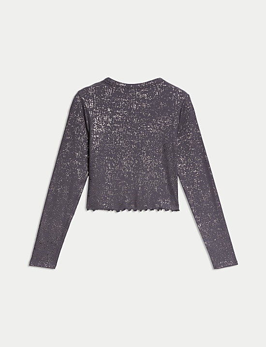 Cotton Rich Foil Ribbed Top (6-16 Yrs)