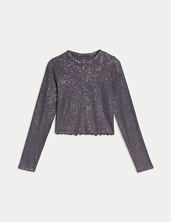 Cotton Rich Foil Ribbed Top (6-16 Yrs)