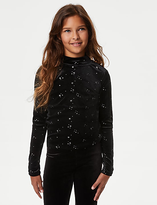 Velvet Glitter Stars Top (6-16 Yrs)