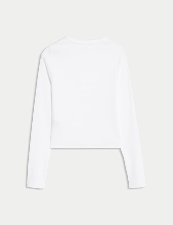 Geripptes einfarbiges Oberteil mit hohem Baumwollanteil (6–16 Jahre)