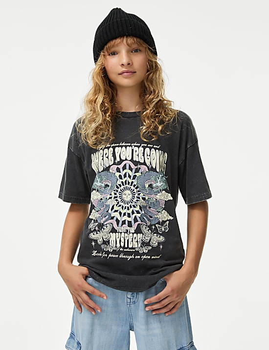 Εμπριμέ T-shirt από 100% βαμβάκι (6-16 ετών)