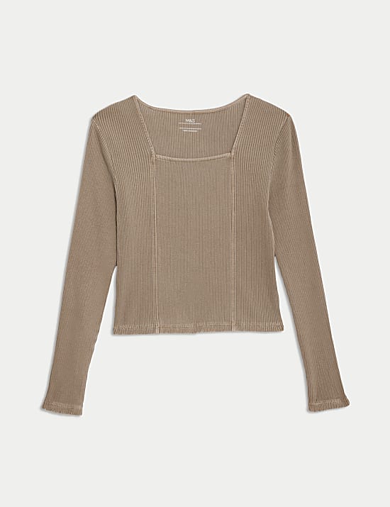 Cotton Rich Ribbed Top (6-16 Yrs)