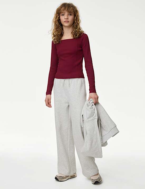 Tops de algod&oacute;n ribeteados (6-16 a&ntilde;os)