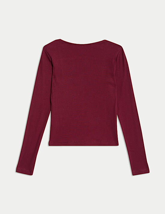 Tops de algod&oacute;n ribeteados (6-16 a&ntilde;os)