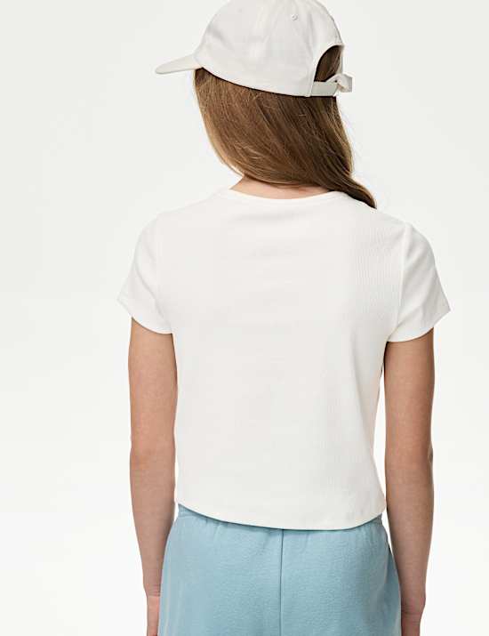 Geripptes T-Shirt mit hohem Baumwollanteil (2–16 J.)