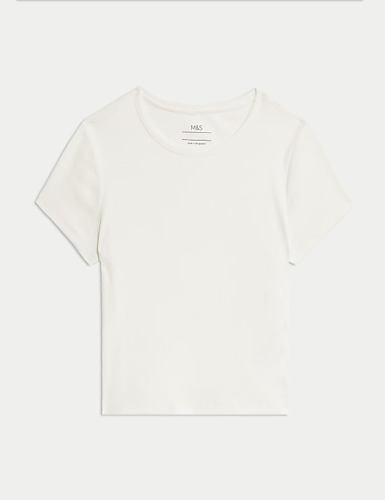 Geripptes T-Shirt mit hohem Baumwollanteil (2–16 J.)