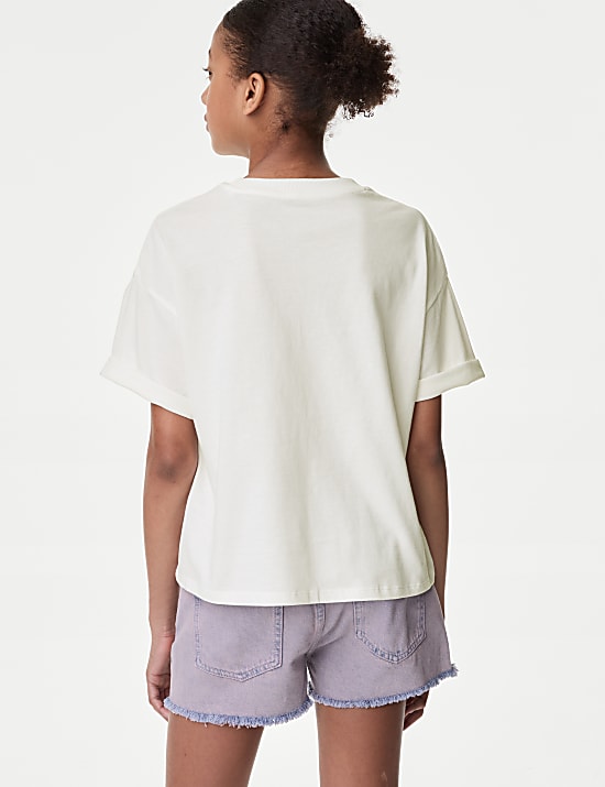 T-shirt 100&nbsp;% coton &agrave; motif graphique (du 6 au 16&nbsp;ans)