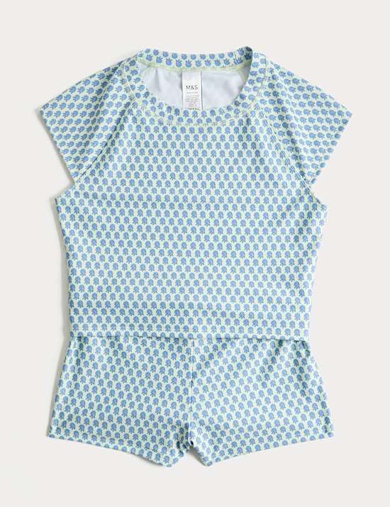 2 Piece Block Print Swim Set (6-16 Yrs)