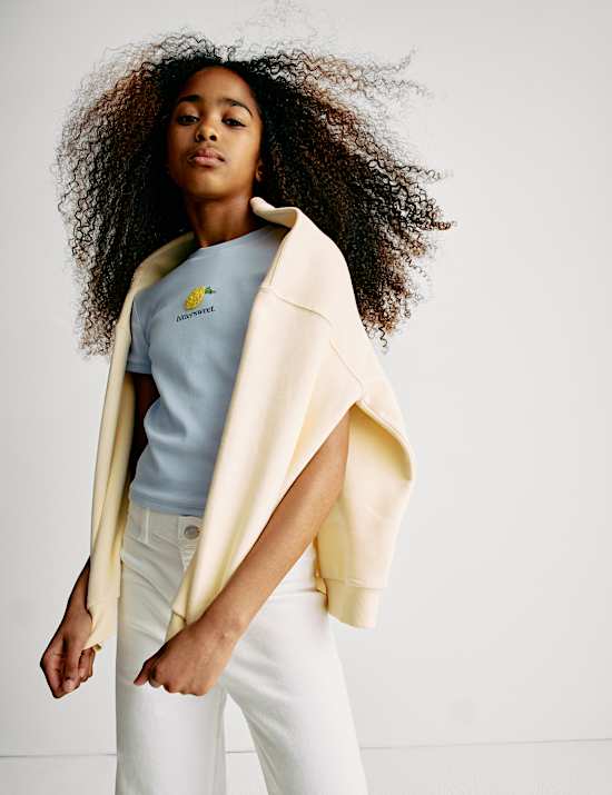 Cotton Rich Fitted Slogan T-Shirt (2-16 Yrs)