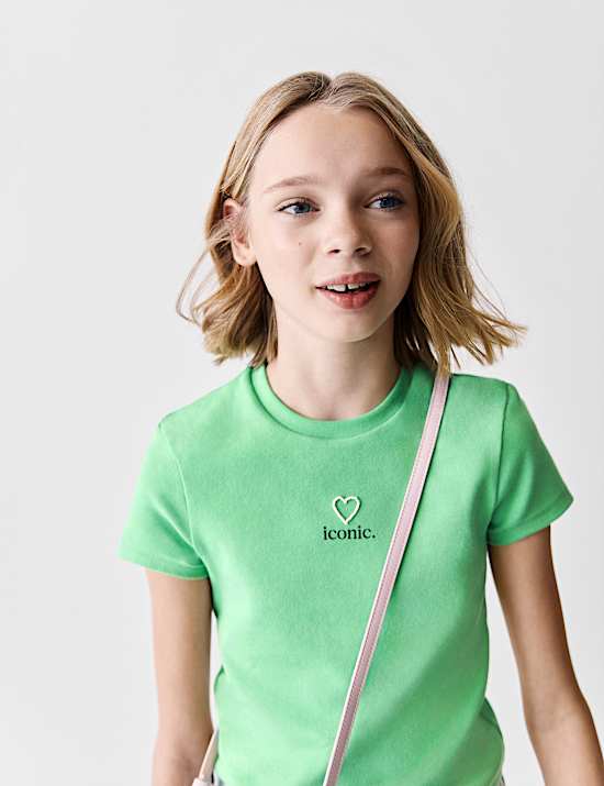 Cotton Rich Fitted Slogan T-Shirt (2-16 Yrs)