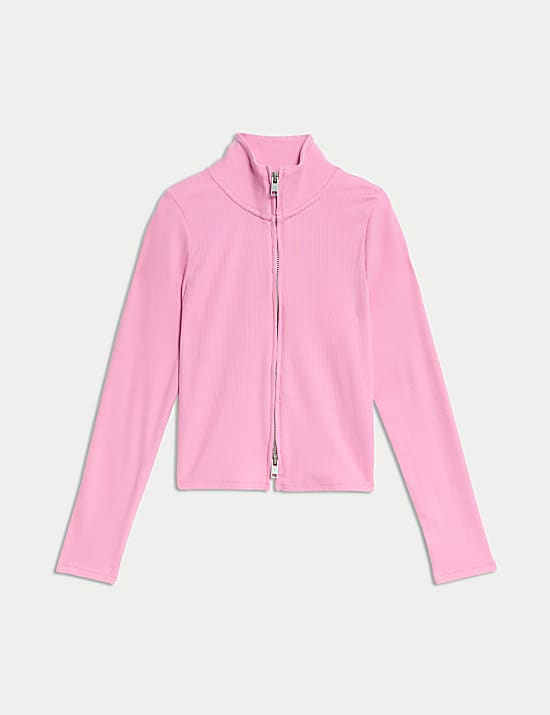Cotton Rich Rib Zip Top (6-16 Yrs)