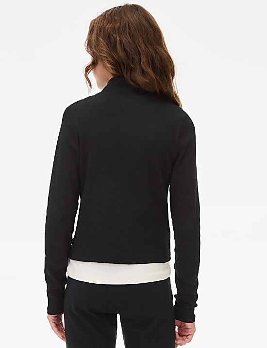 Cotton Rich Rib Zip Top (6-16 Yrs)