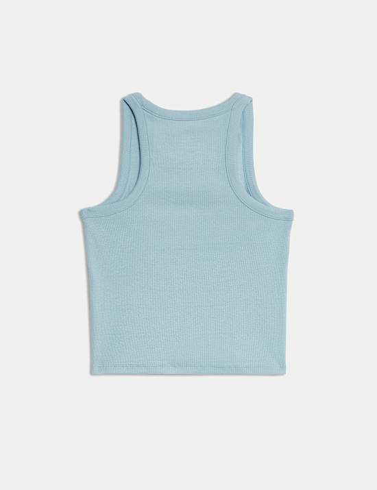 Cotton Rich Do Nothing Vibes Ribbed Vest (6-16 Yrs)