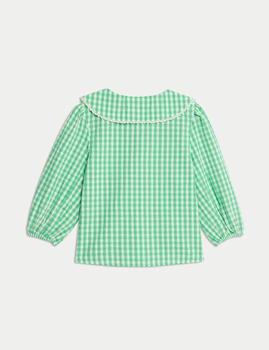 Pure Cotton Gingham Tie Top (6-16 Yrs)
