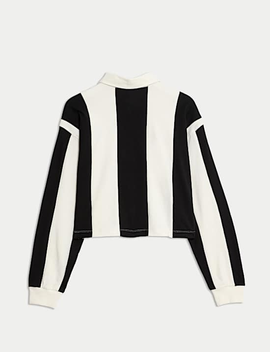 Pure Cotton Striped Rugby Top (6-16 Yrs)