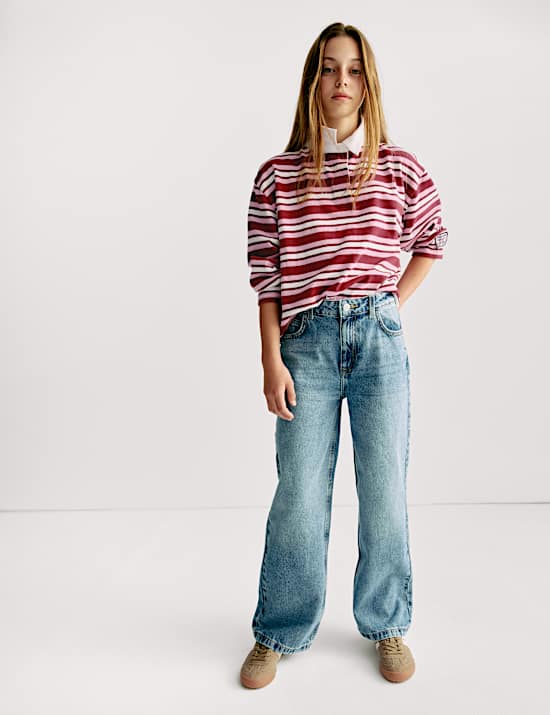 Pure Cotton Striped Rugby Shirt (6-16 Yrs)