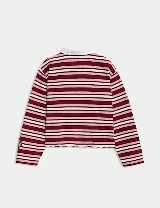 Pure Cotton Striped Rugby Shirt (6-16 Yrs)