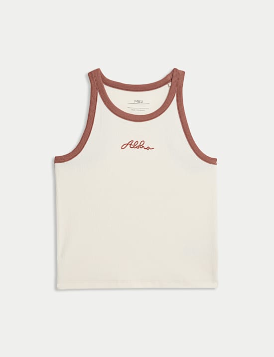 Cotton Rich Embroidered Aloha Vest (6-16 Yrs)