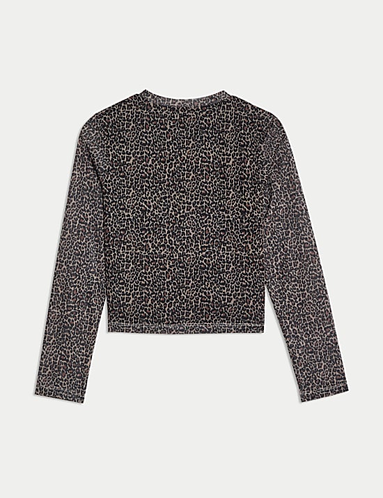 חולצה מבד מש עם הדפס חיות (16-6 שנים)