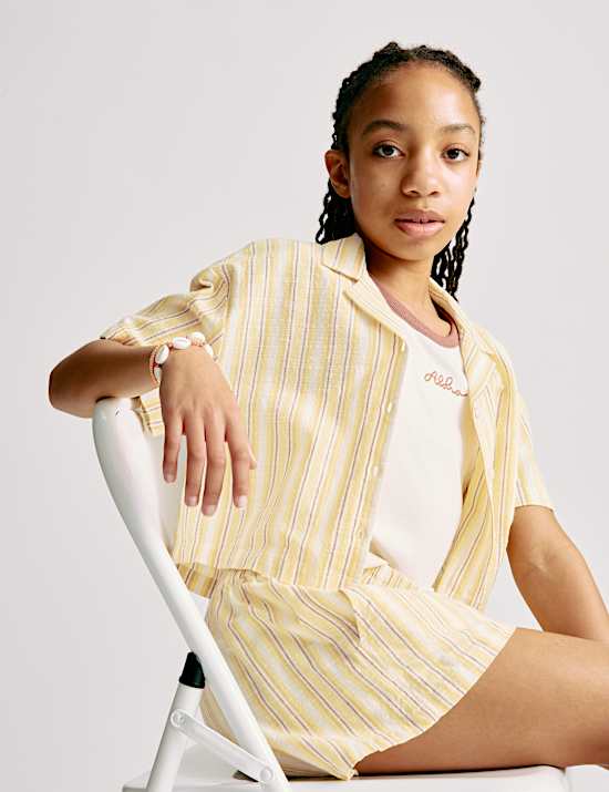 Pure Cotton Striped Shirt (6-16 Yrs)