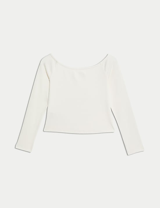 Cotton Rich Rose Graphic Bardot Top (6-16 Yrs)