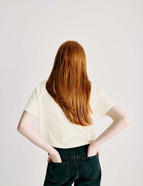 T-Shirts aus reiner Baumwolle mit Herzverzierung (6–16 J.)