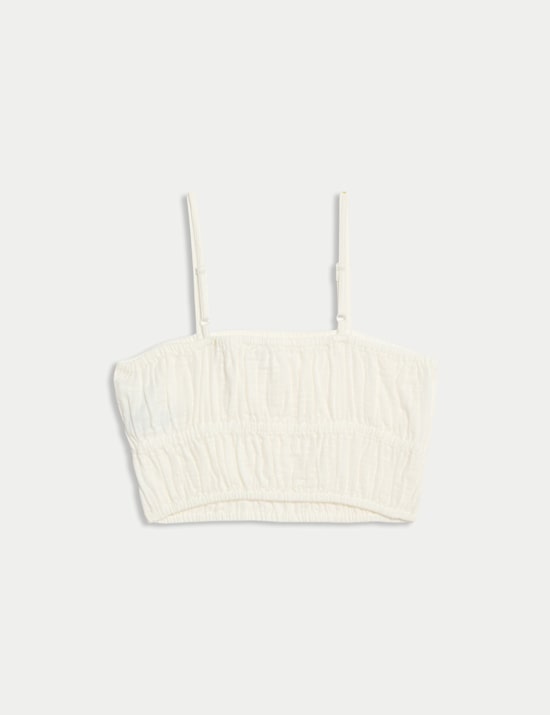 Bardot Crop Top aus reiner Baumwolle (6–16 J.)