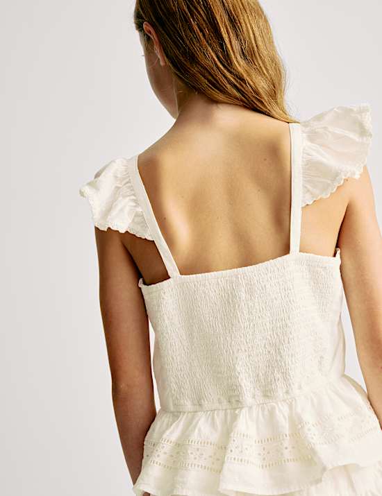 Pure Cotton Frilled Top (6-16 Yrs)