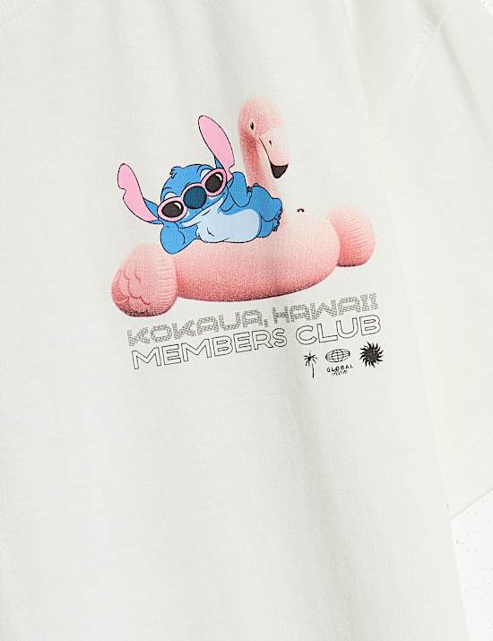 T-Shirt aus reiner Baumwolle mit Lilo & Stitch™ Motiv (6–16 J.)