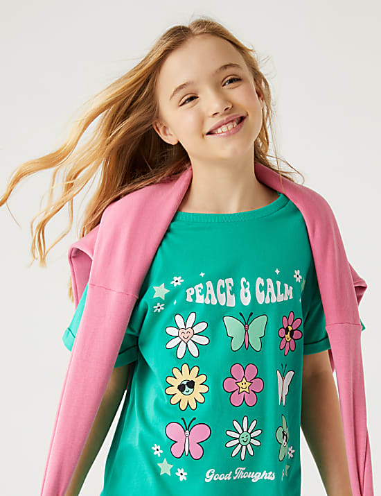 Pure Cotton Slogan T-Shirt