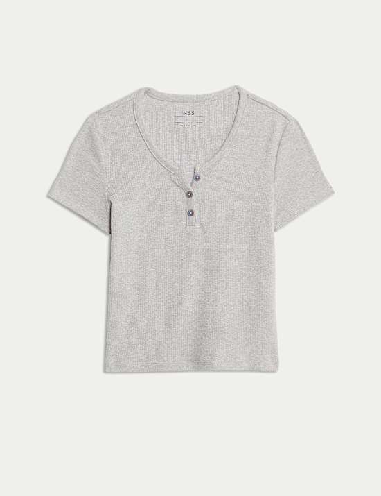 Cotton Rich Button T-Shirt (6-16 Yrs)