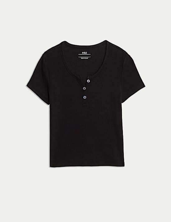 Cotton Rich Button T-Shirt (6-16 Yrs)