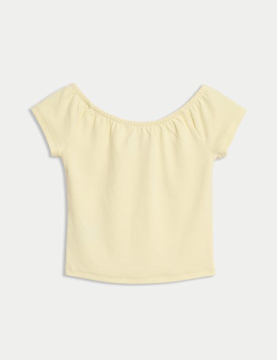 Cotton Rich Embroidered Cropped Top (6-16 Yrs)