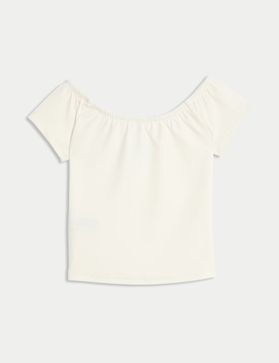Cotton Rich Embroidered Cropped Top (6-16 Yrs)