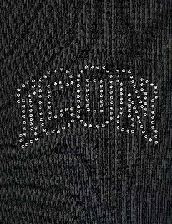 Cotton Rich Slogan Ribbed Top (6-16 Yrs)