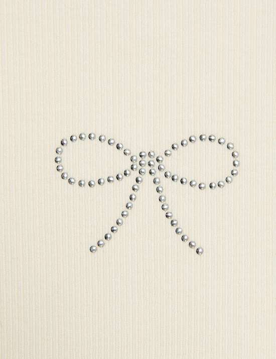 Cotton Rich Slogan Ribbed Top (6-16 Yrs)