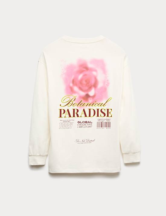 Pure Cotton Botanical Graphic Top (6-16 Yrs)