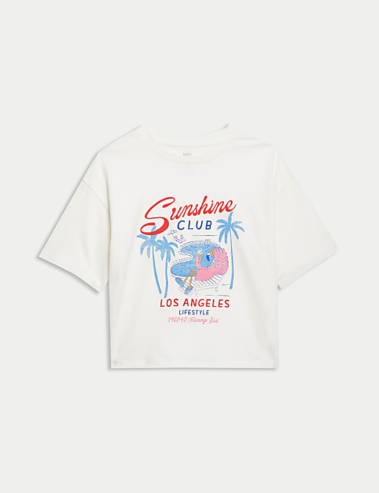 Kaus Oblong Katun Murni Motif Grafis (6-16 Tahun)