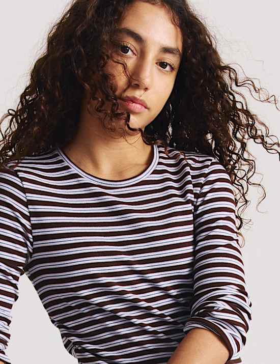 Ensemble 2 pi&egrave;ces &agrave; rayures top et bas (du 6 au 16 ans)