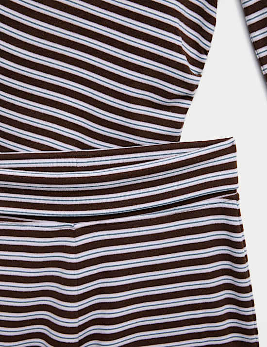 Ensemble 2 pi&egrave;ces &agrave; rayures top et bas (du 6 au 16 ans)