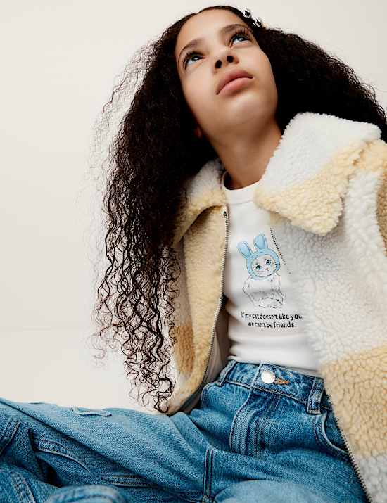 Checked Borg Jacket (2-16 Yrs)