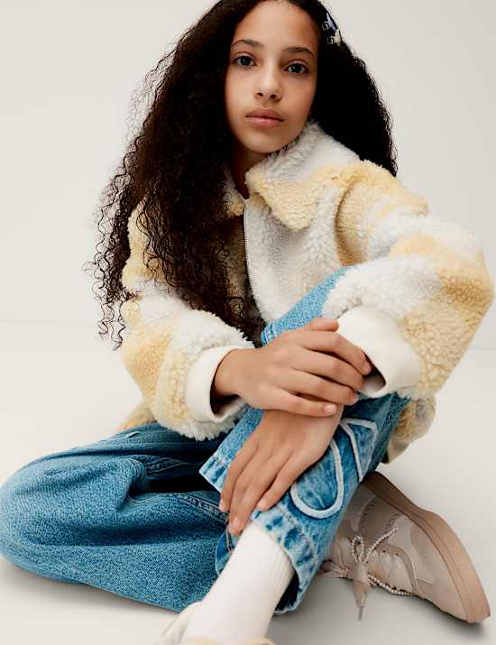 Checked Borg Jacket (2-16 Yrs)