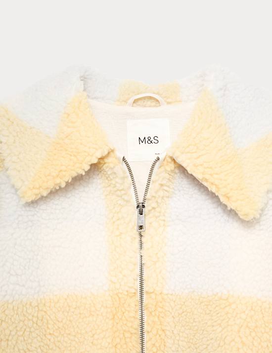 Checked Borg Jacket (2-16 Yrs)