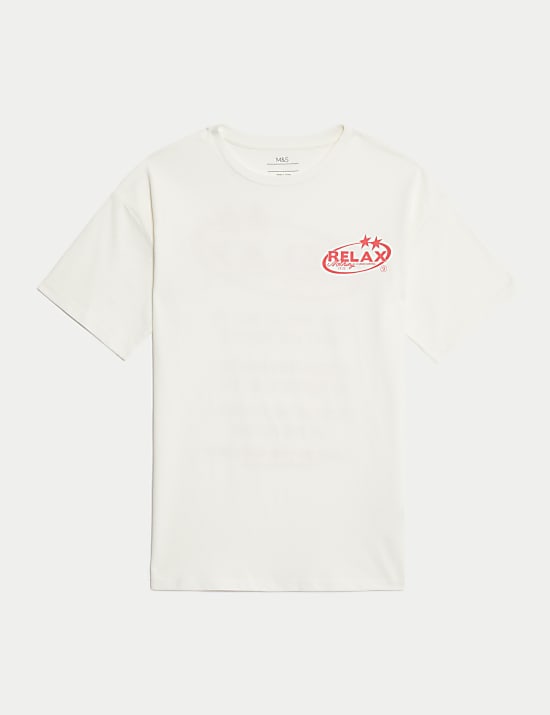 T-Shirt aus reiner Baumwolle mit Zeichnung (6–16 Jahre)