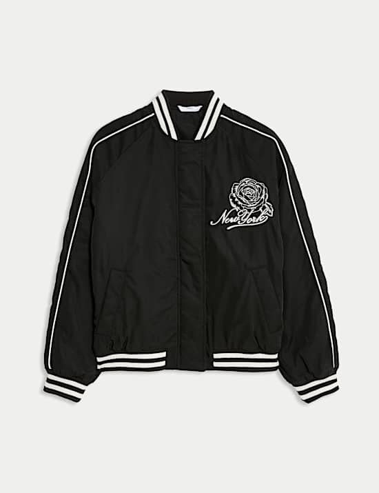 Bomberjack met New York-borduurwerk (6-16 jaar)