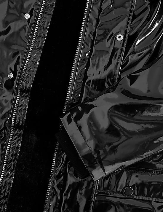 Regenmantel mit Kapuze und Kunstpelzfutter (6&ndash;16 J.)